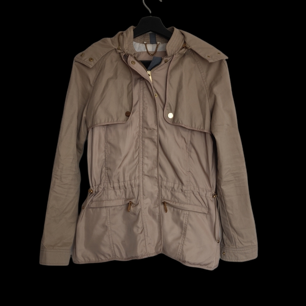 Zara Size S Removable Hoodie Short Trench Spring Jacket